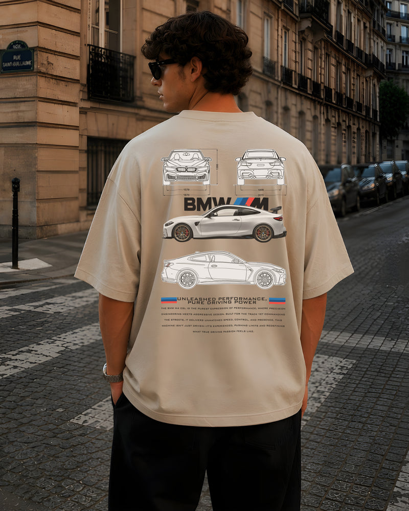 BMW, Round Neck Cotton terry, beige T-Shirt,