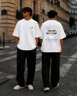 BMW, Round Neck Cotton terry, white T-Shirt,
