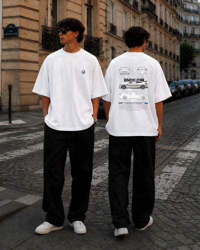 BMW, Round Neck Cotton terry, white T-Shirt,