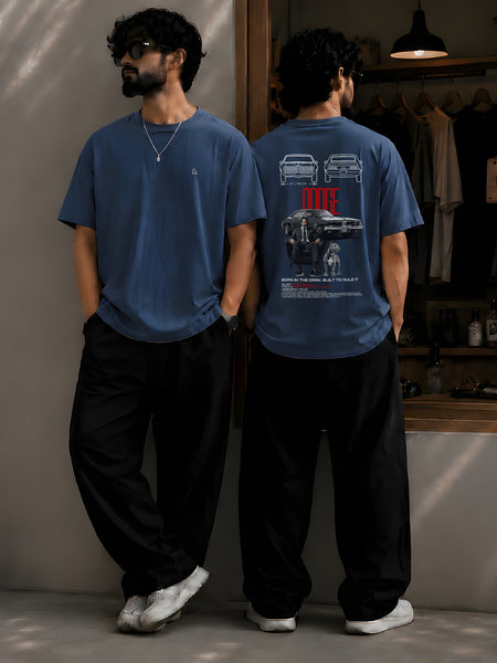 JOHN WICK, Round Neck Cotton terry, purple T-Shirt,