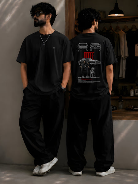 JOHN WICK, Round Neck Cotton terry, black T-Shirt,