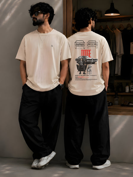 JOHN WICK, Round Neck Cotton terry, beige T-Shirt,