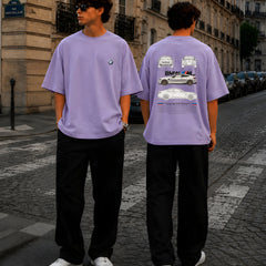 BMW, Round Neck Cotton terry, purple T-Shirt,