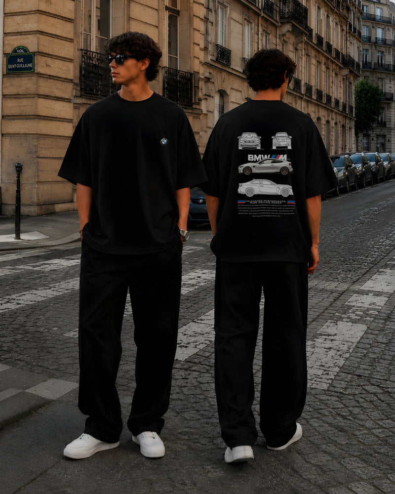 BMW, Round Neck Cotton terry, black T-Shirt,
