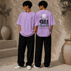 PORSCHE CAR, Round Neck Cotton terry, purple T-Shirt,
