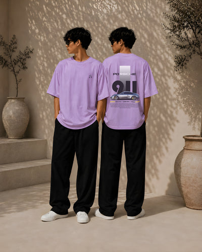 PORSCHE CAR, Round Neck Cotton terry, purple T-Shirt,