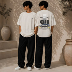 PORSCHE CAR, Round Neck Cotton terry, white T-Shirt,