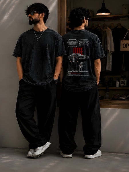 JOHN WICK, Round Neck Cotton terry, acidwash T-Shirt,