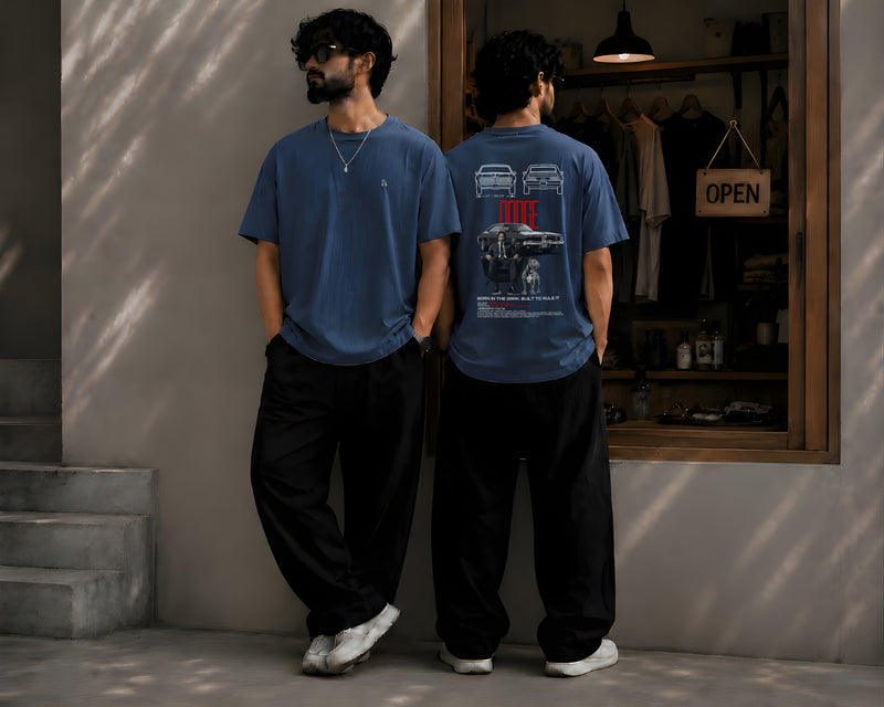 JOHN WICK, Round Neck Cotton terry, blue T-Shirt,