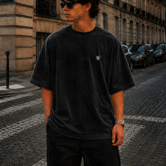 BMW, Round Neck Cotton terry, acidwash  T-Shirt,
