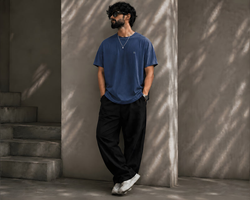 JOHN WICK, Round Neck Cotton terry, purple T-Shirt,