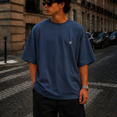 BMW, Round Neck Cotton terry, blue T-Shirt,