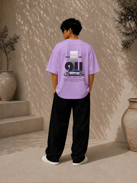 PORSCHE CAR, Round Neck Cotton terry, purple T-Shirt,