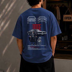 JOHN WICK, Round Neck Cotton terry, blue T-Shirt,