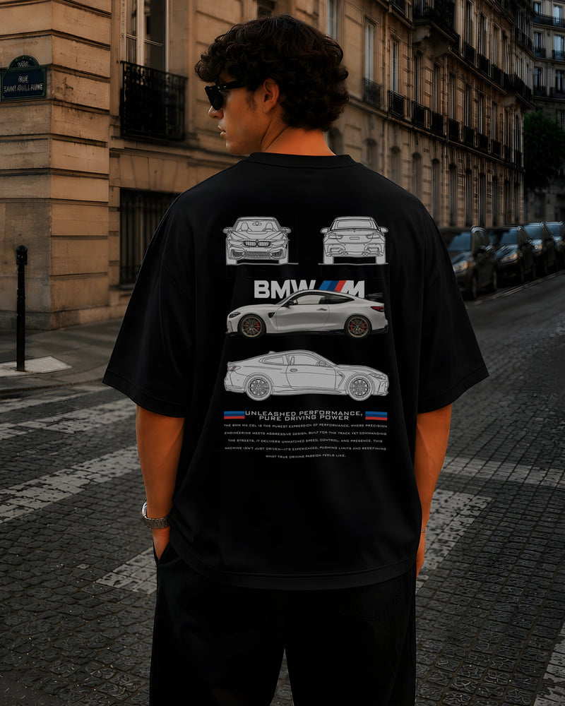 BMW, Round Neck Cotton terry, black T-Shirt,