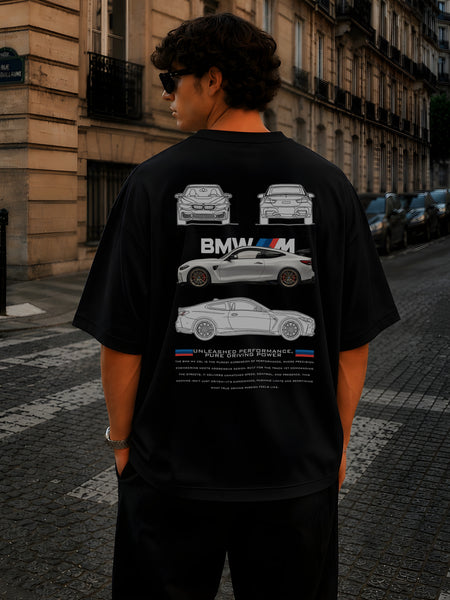 BMW, Round Neck Cotton terry, black T-Shirt,