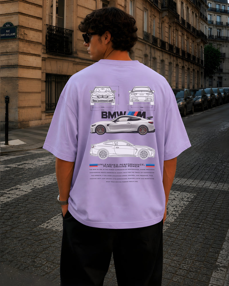 BMW, Round Neck Cotton terry, purple T-Shirt,