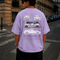 BMW, Round Neck Cotton terry, purple T-Shirt,