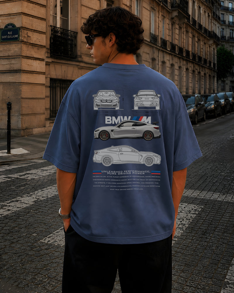 BMW, Round Neck Cotton terry, blue T-Shirt,