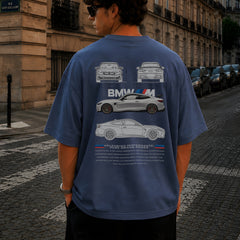 BMW, Round Neck Cotton terry, blue T-Shirt,