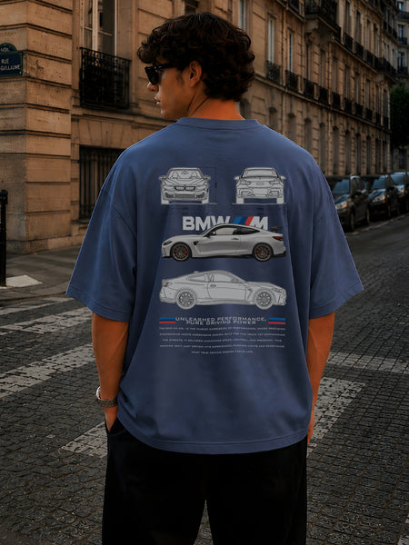 BMW, Round Neck Cotton terry, blue T-Shirt,