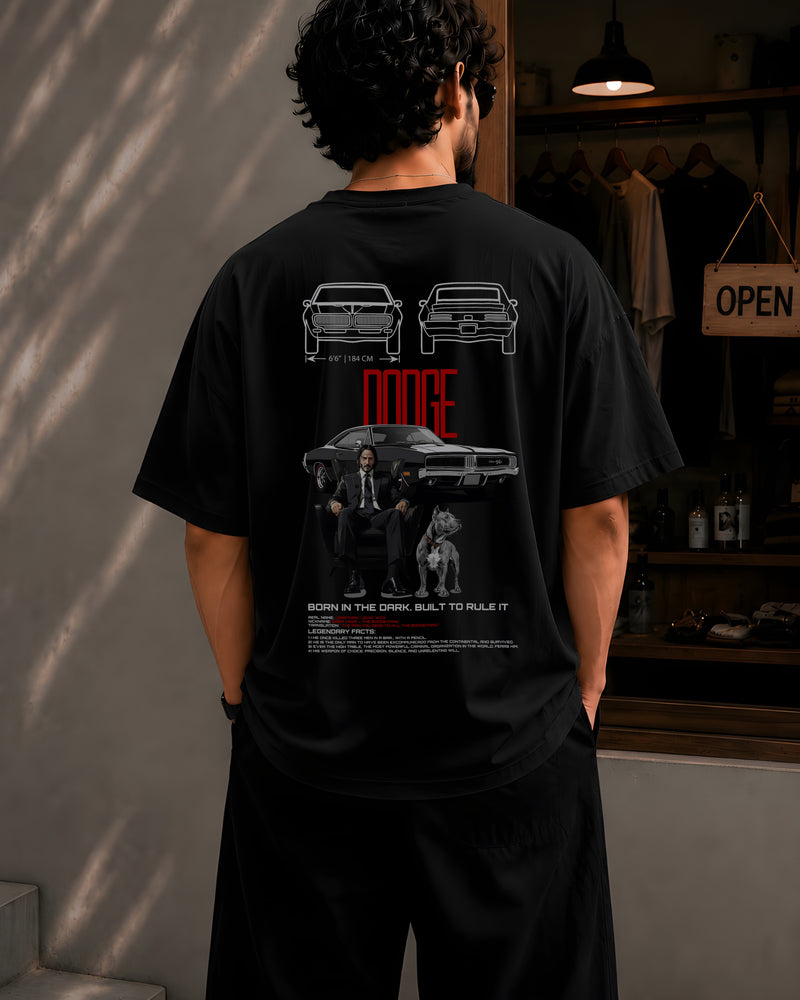 JOHN WICK, Round Neck Cotton terry, black T-Shirt,