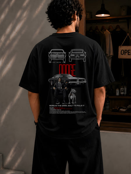 JOHN WICK, Round Neck Cotton terry, black T-Shirt,