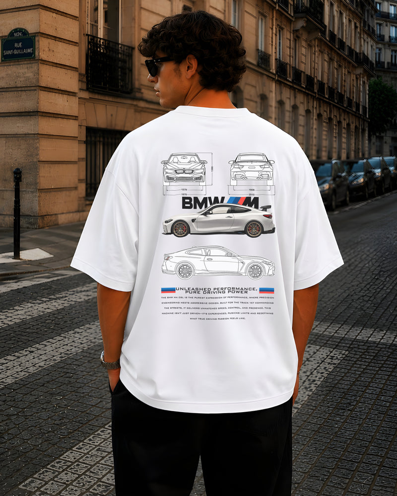 BMW, Round Neck Cotton terry, white T-Shirt,